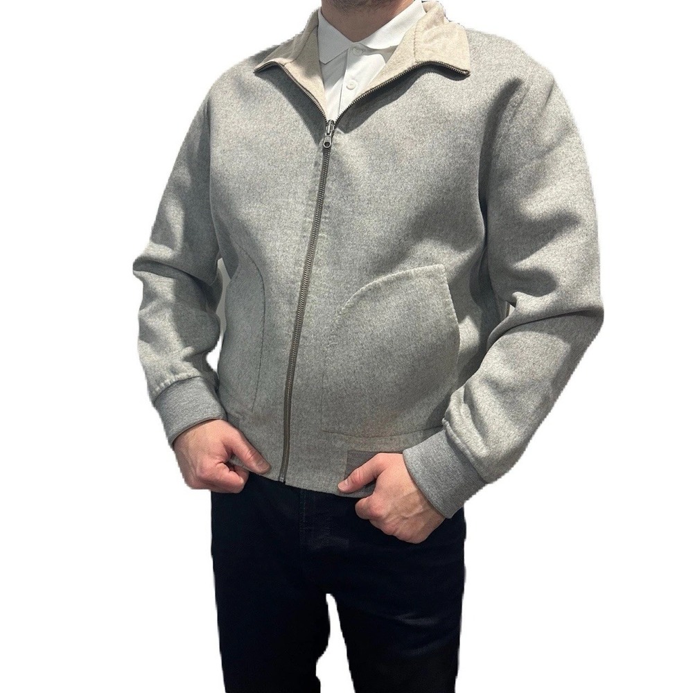 RIVO Wool Men's Bomber Minimalistic Reversible Jacket NWT Size 48‎ Or M